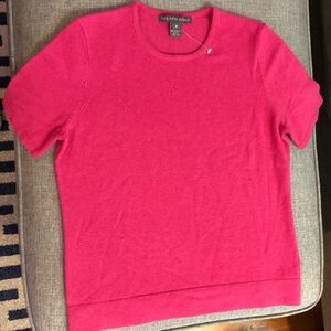 Saks Fifth Avenue Pink Sweater 100% Cashmere Size M